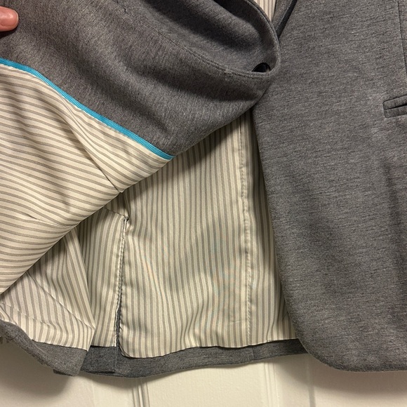 JCP Striped Cuff Boyfriend Blazer in Charcoal Grey (L) #BusinessCasual - Picture 7 of 10